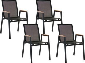 Beliani Set of 4 Garden Chairs TIANO Metal Black
