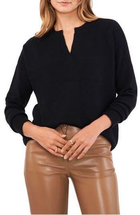 Vince Camuto Drop Shoulder V-Neck Sweater in Rich Black at Nordstrom Rack, Size Small