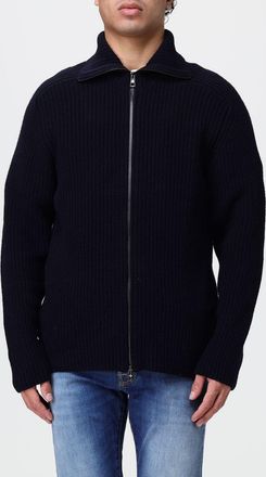 Tagliatore Cardigan in misto lana con chiusura a zip e collo a costine