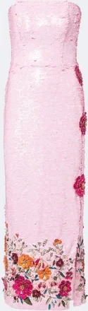 Costarellos Harlee floral-appliqu&eacute; sequined cocktail dress