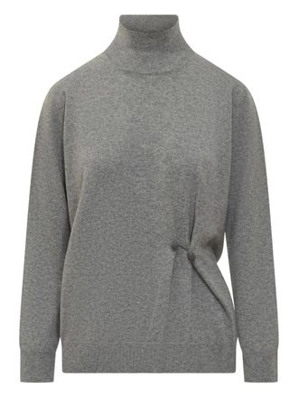 Fabiana Filippi high-neck pin-detail sweater - Grey
