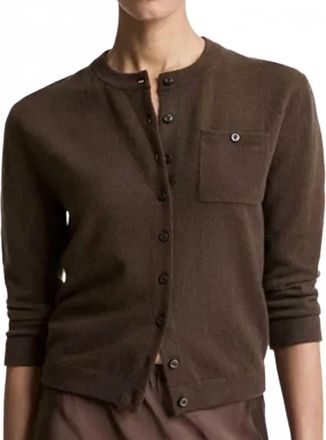 Vince Pocket Cardigan In Brown