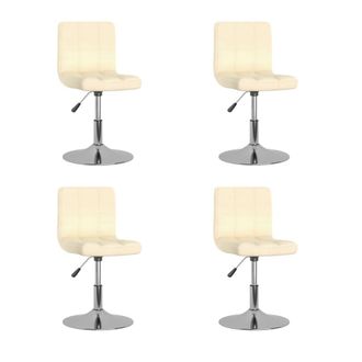 vidaXL Vidaxl - Sillas De Comedor Giratorias 4 Unidades Tela Crema