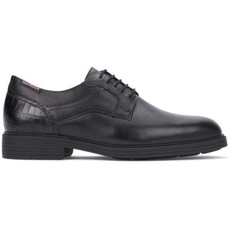 Mephisto Flavien Veterschoen - Brede Pasvorm - Heren - Veterschoenen - Zwart - 40 EU - Leer - Schoenen