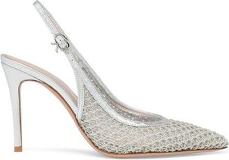 Gianvito Rossi Nikki Pump in Metallic Silver And Nappa at Nordstrom, Size 41.5