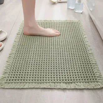 OEM Esta Alfombra Verde Con Dise&ntilde;o De Panal Est&aacute; Hecha De Microfibra Suave, Resistente Y Muy Absorbente. Cuenta Con Una Base Antideslizante De Goma Y Est&aacute;