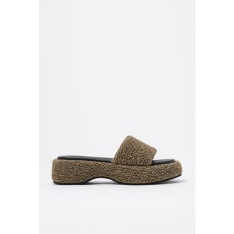 Bimba & Lola Fabric Platform Sandal in Olive at Nordstrom, Size 38