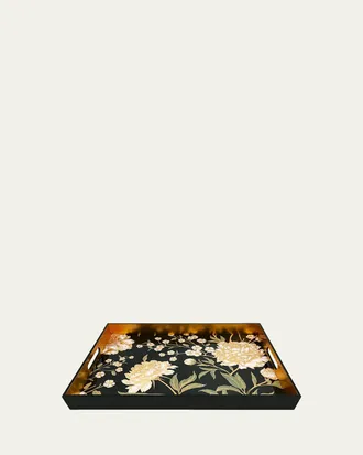 Nomi K Ora Floral Lacquered Wood Tray