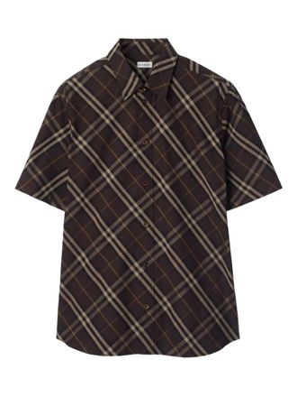 Burberry check-pattern cotton shirt - Brown