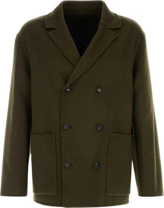 Ferragamo Blazer doppiopetto in lana e cashmere Y.d. - - Coats - Uomo - Verde - L