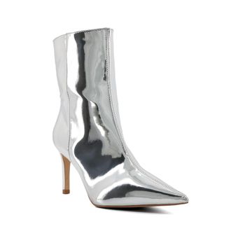 Dune London Womens Ladies Olexi - Heeled Ankle Boots - Silver - Size UK 6