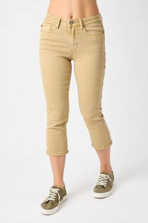 Judy Blue Capri Denim Pants In Khaki