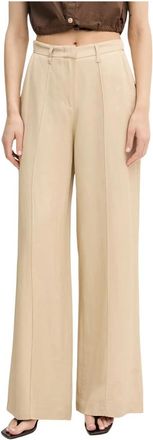 Gaud&igrave; Wide Broeken - Dames - Wijde Broeken - Beige - L - Polyester - Broeken