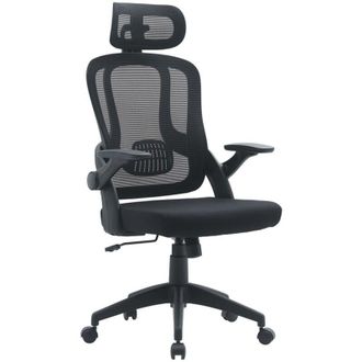 Decorspace Poltrona Riverside da gaming ed ufficio ergonomica in poliestere con braccioli e ruote -Nero