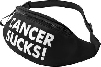 Generic Cancer Sucks Waist Bag Bum Bag Adjustable Bumbags For Shopping Outdoors Walking 14X35Cm