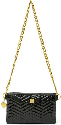 Think Royln Almost Famous Quilted Crossbody Bag in Black Patent at Nordstrom