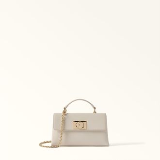 Furla 1927 Mini Bag Panna White Textured Leather Woman