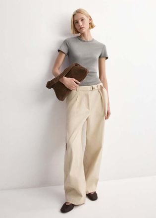 Mango Maglietta cotone effetto lavato grigio - Donna - XXS - MANGO