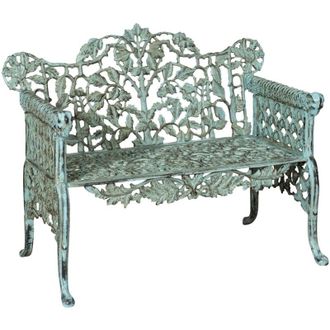 Biscottini International Biscottini - Panchina da giardino in ghisa 110x56x86 cm Divanetto da esterno Panca con braccioli Liberty Sedia 2 posti Panchina in ferro
