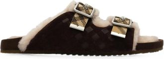 Burberry Check Shearling Urchin Sandals