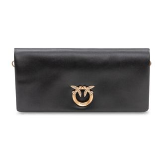 Pinko Love Bag Click Soft Horizontal - Dames - Schoudertassen - Zwart - ONE Size - Katoen - Tassen