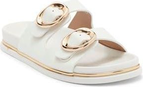 Top Moda Maven Slide Sandal in White Pu at Nordstrom Rack, Size 5.5