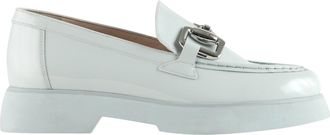 H&ouml;gl Blue Max Silver Buckle Patent Leather Loafers