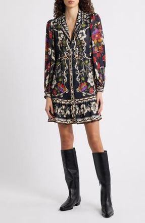 Farm Rio Roccoco Floral Minidress in Black at Nordstrom Rack, Size X-Small