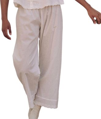 The Great. Womens The Eyelet Easy Sleep Pant In True White
