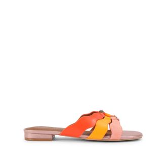 Kurt Geiger Womens Leather Sun Wave Flat Sandal Sandals - Pink