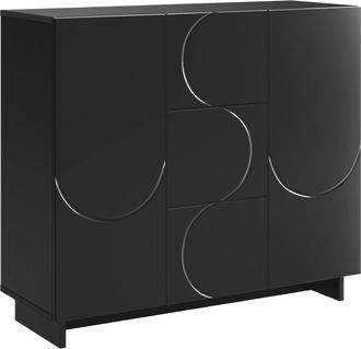 vidaXL Aparador Negro 85,5 X 31 X 75 Cm Madera De Ingenier&iacute;a Vidaxl