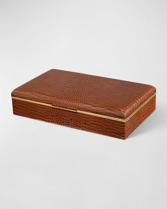 Aerin Classic Croc Leather Desk Box
