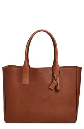 Tom Ford Grained Leather East/West Tote in Brunette at Nordstrom