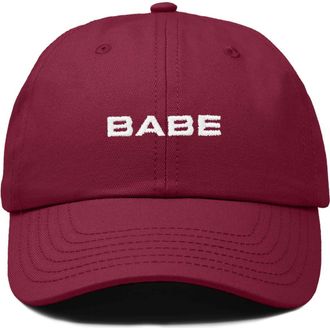 Dalix Babe Embroidered Cap in Maroon at Nordstrom