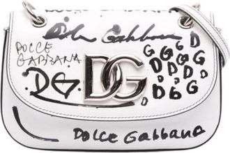 Dolce & Gabbana Pre-owned Millenial Graffiti Crossbody - Dames - Vintage Schoudertas - Wit - ONE Size - Leer - Vintage