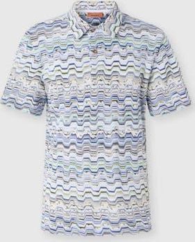 Missoni Cotton Polo Shirt With Raschel Knit And Greek Motif in Light Blue at Nordstrom, Size Xx-Large