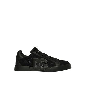 Dolce & Gabbana Sneakers, female, Black, 3 UK, Elegant Lace-Up Fashion Trainers