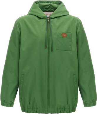 Valentino Garavani Giacca VLogo Signature con cappuccio - Verde
