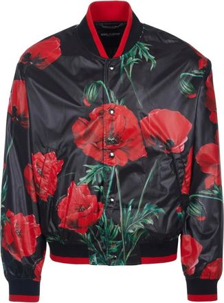 Dolce & Gabbana Poppy-Print Bomberjack - Heren - Jassen - Veelkleurig - Maat: M