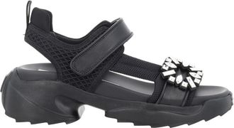 Roger Vivier Viv On The Run Crystal Straps Sandals