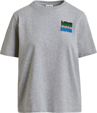 Essentiel T-shirt verfraaid met logo - Grijs