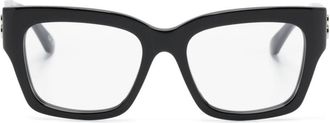 Balenciaga logo-plaque square-lenses glasses - women - Acetate - 54 - Black