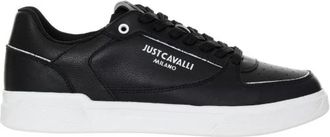 Just Cavalli Sneakers met logo-print - Heren - Sneakers - Zwart - 41 EU - Leer - Schoenen