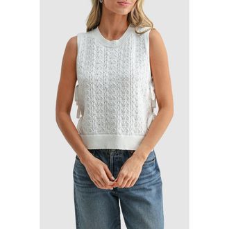 All in Favor Pointelle Side Tie Tank in Off White at Nordstrom, Size X-Small