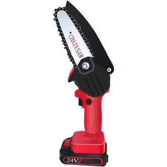 OEM Mini Motosierra El&eacute;ctrica Recargable De Litio De 24 V - Sierra De Mano Inal&aacute;mbrica Para Carpinter&iacute;a - Herramienta De Corte Y Poda Para El Jard&iacute;n (roja
