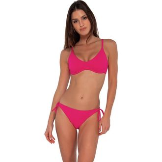 Sunsets Brooke U-Wire Bikini Swimsuit Top in Begonia Sandbar Rib at Nordstrom, Size Xx-Large