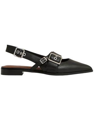 Reiss Lois Flat Buckle Leather Mule