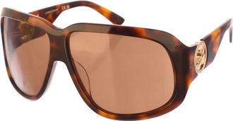 Longchamp Vierkante Zonnebril van Acetaat - Dames - Zonnebrillen - Bruin - ONE Size - Accessoires