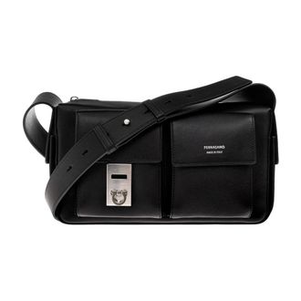 Ferragamo Twins24 Tas - Heren - Tassen - Zwart - Maat: ONE Size Leer
