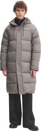 Converse Hooded Puffer Jacket - Heren - Parka Jassen - Grijs - S - Leer - Jassen